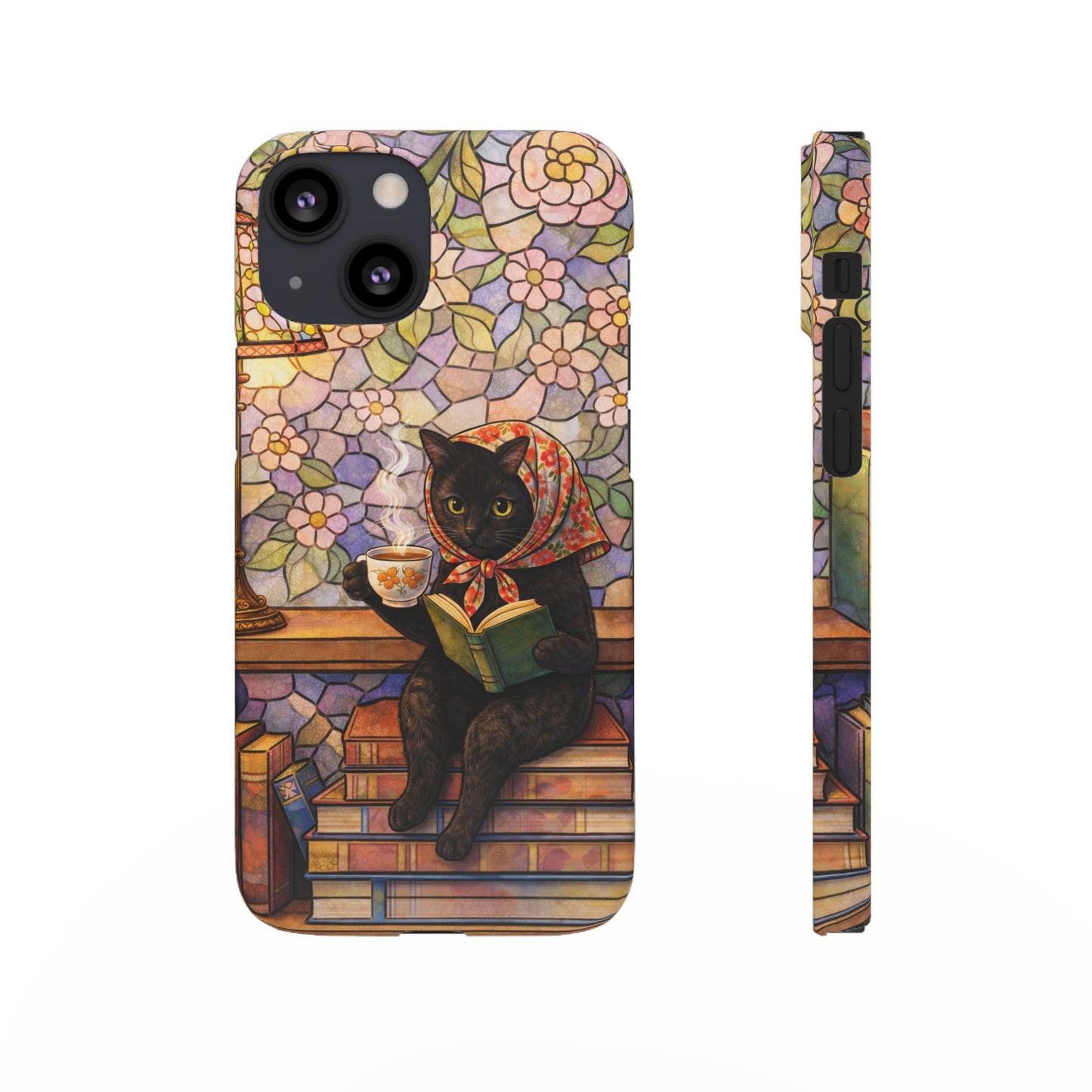 Babushka Cat Reads Artistic Literary Snap Phone Cases