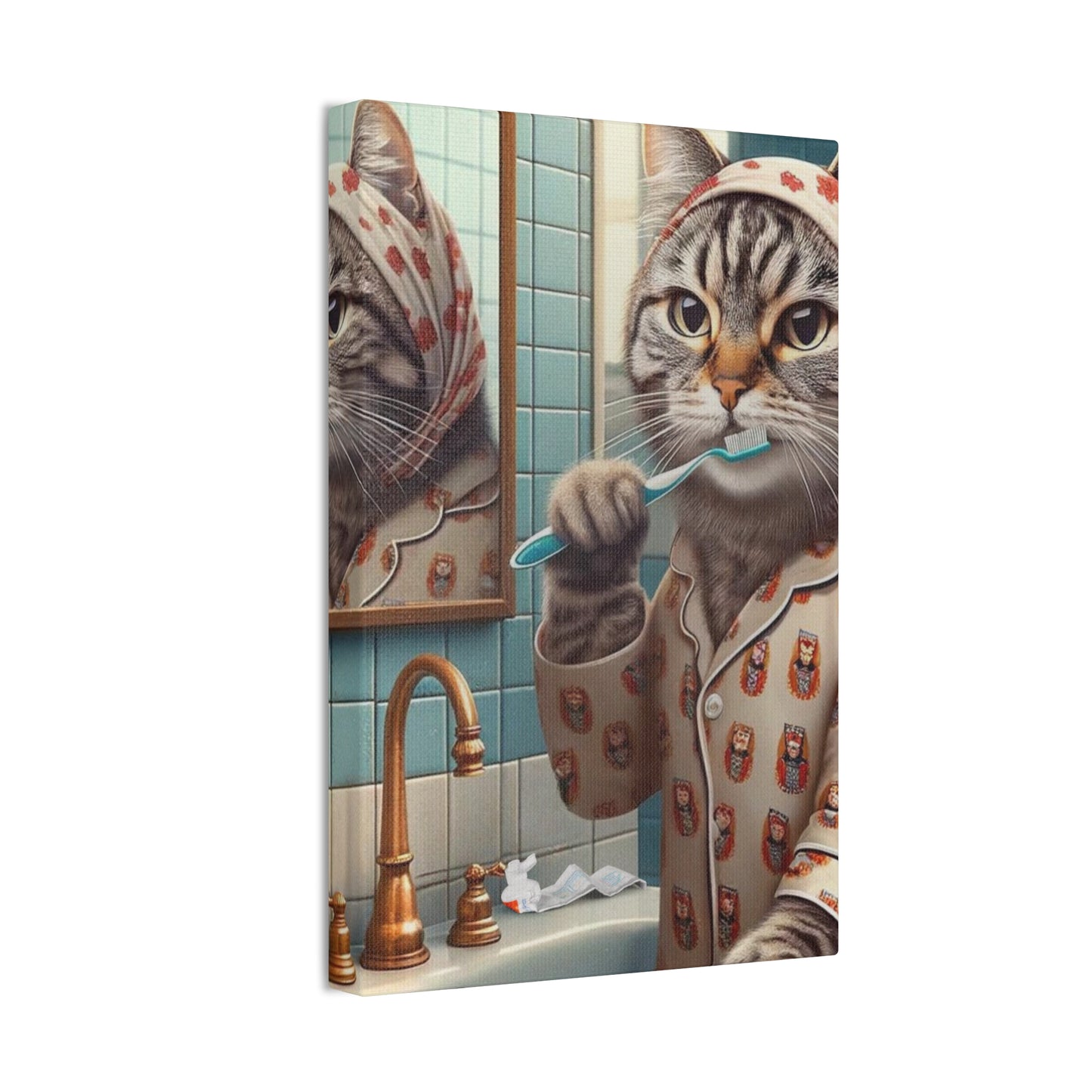 Babushka Cat Brushes Wall Art