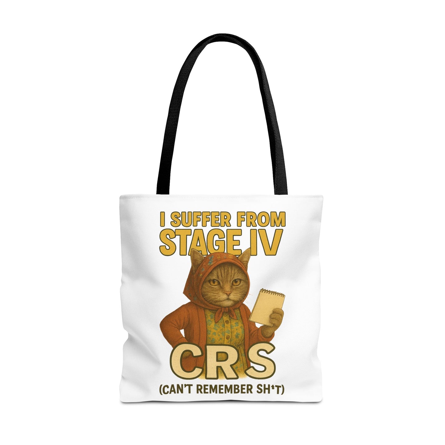Babushka Cat Tote Bag, Aging Humor for Cat Lovers