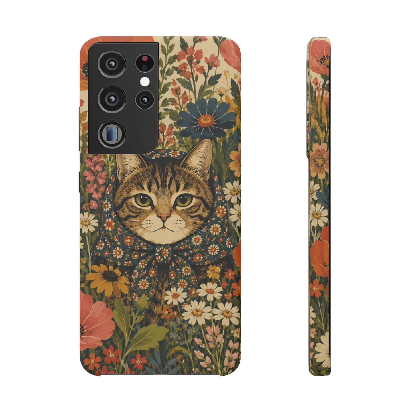 Babushka Cat Peeky Gardens Snap Phone Case