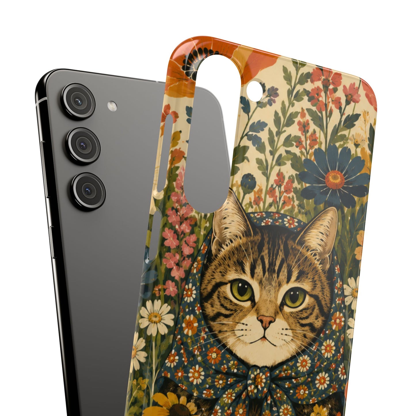 Babushka Cat Peeky Gardens Snap Phone Case