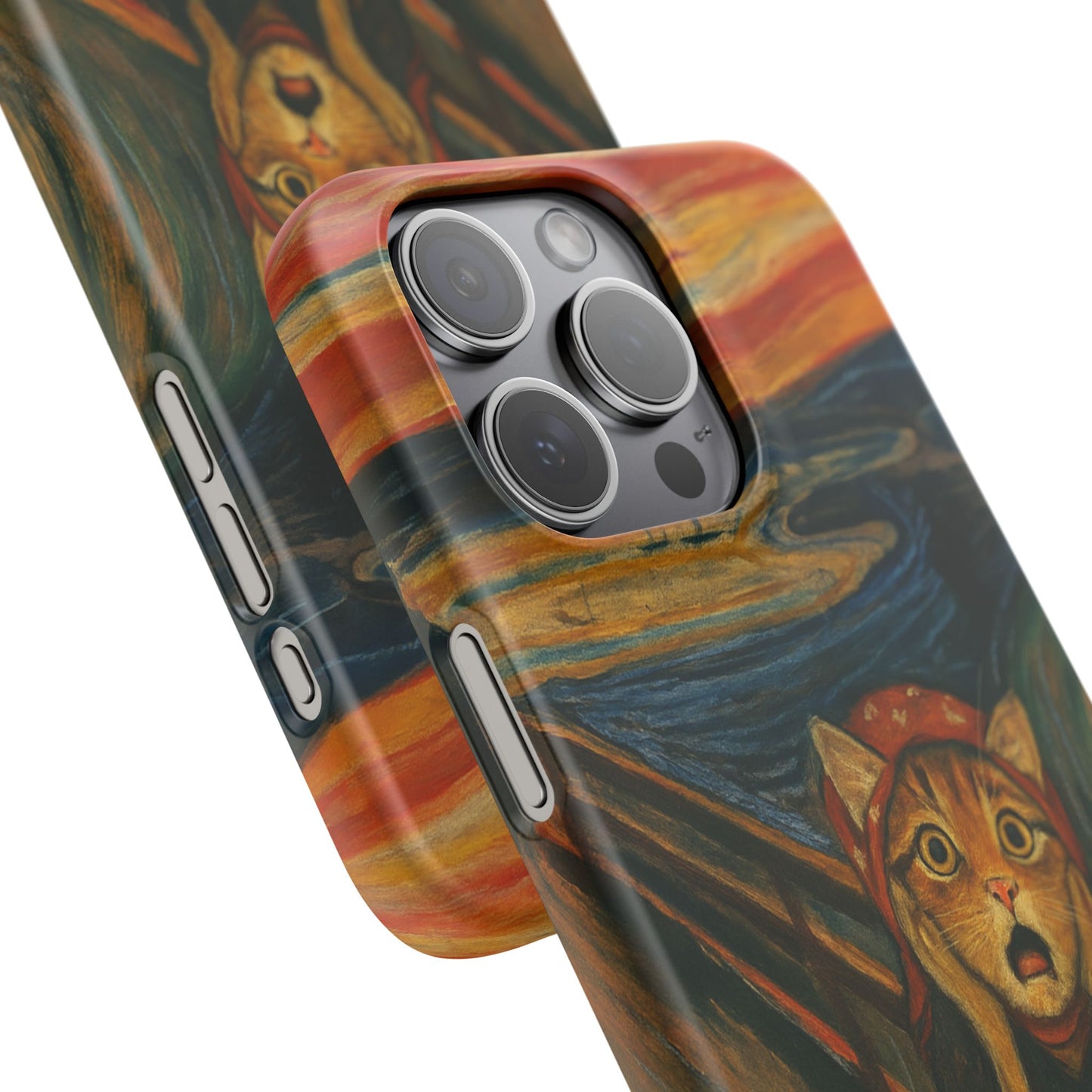 Babushka Cat x Edvard Munch The Scream Parody Art Snap Case