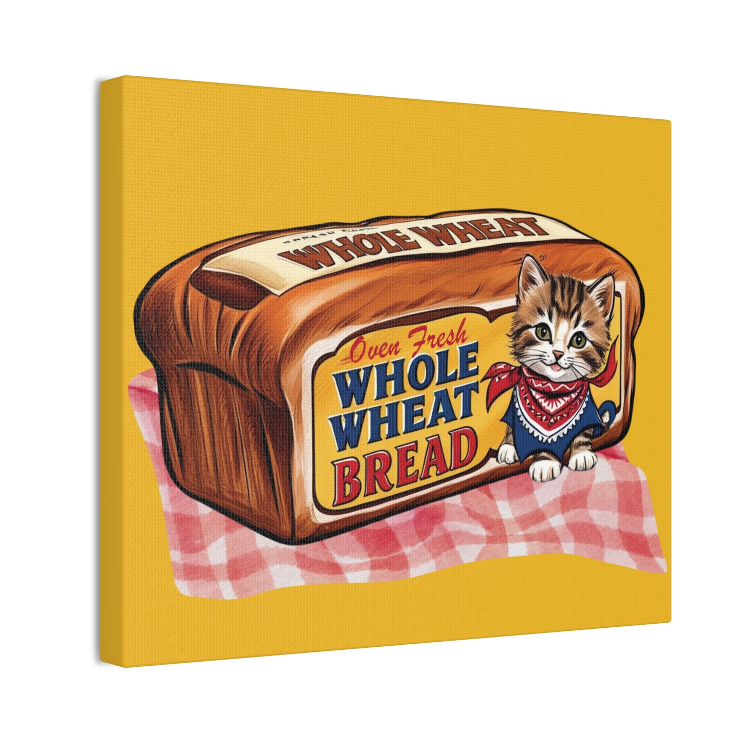 Vintage Style Kitten Bread Art, Kitschy Kitten Art