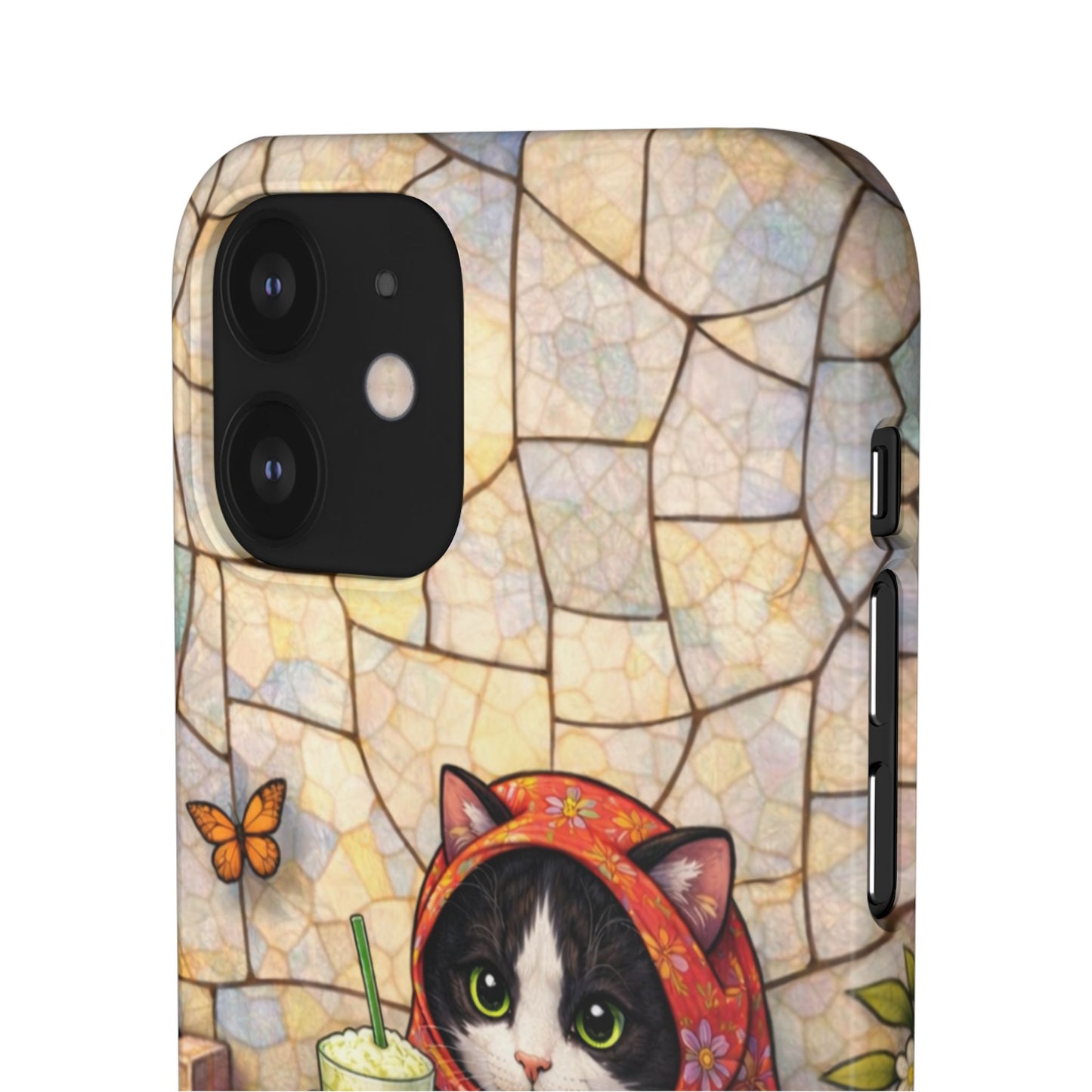 Babushka Cat Reads, Tuxedo Cat Literary Snap Phone Case