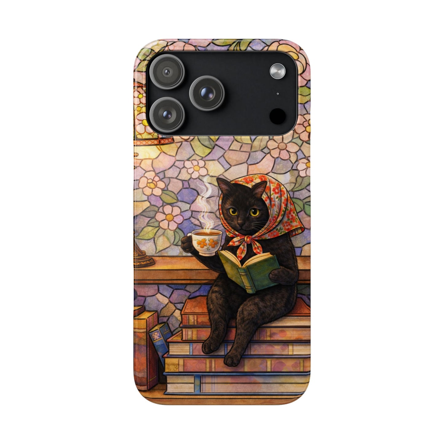 Babushka Cat Reads Artistic Literary Snap Phone Cases