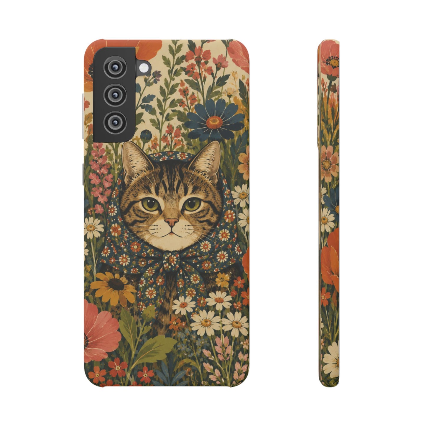 Babushka Cat Peeky Gardens Snap Phone Case