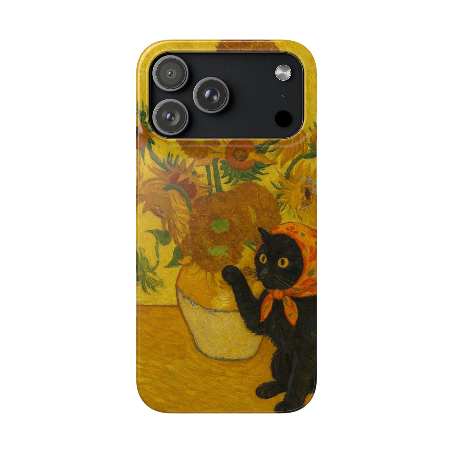 Babushka Cat Van Gogh Sunflowers Snap Phone Case