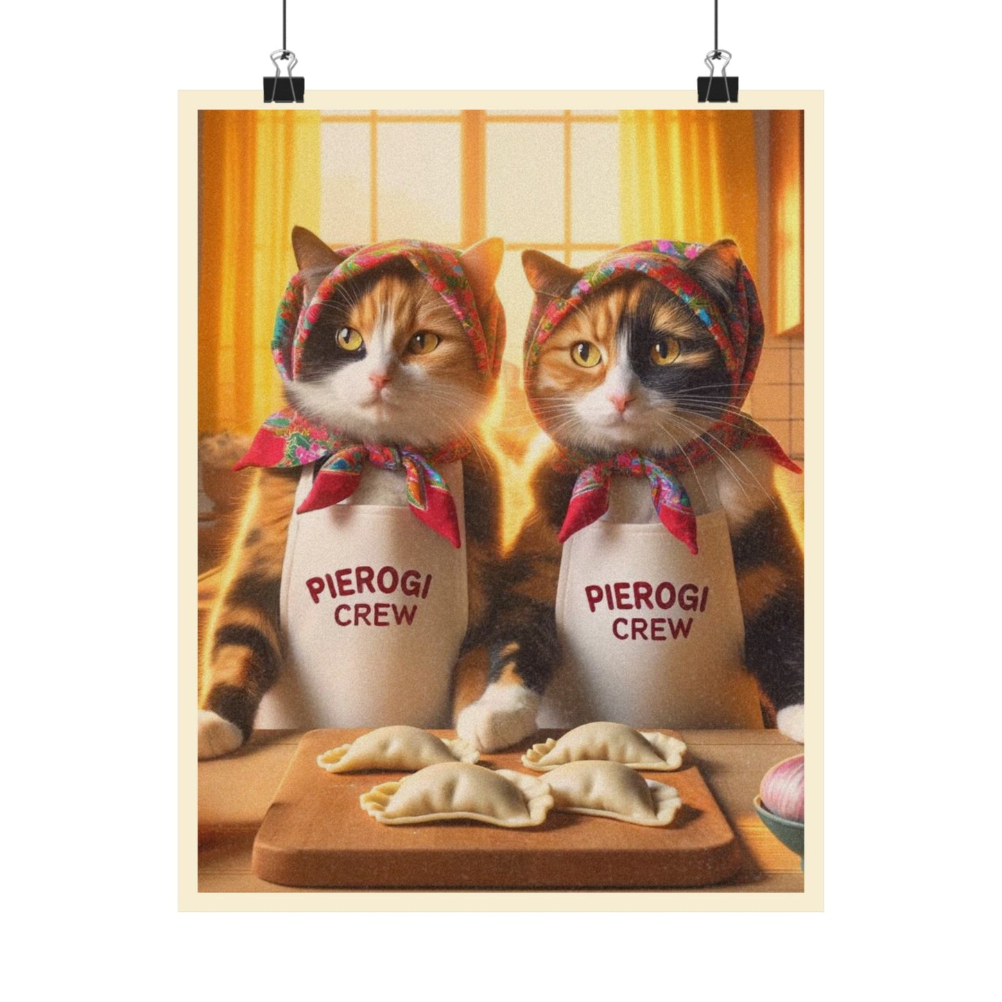 Babushka Cats Pierogi Crew Matte Vertical Poster