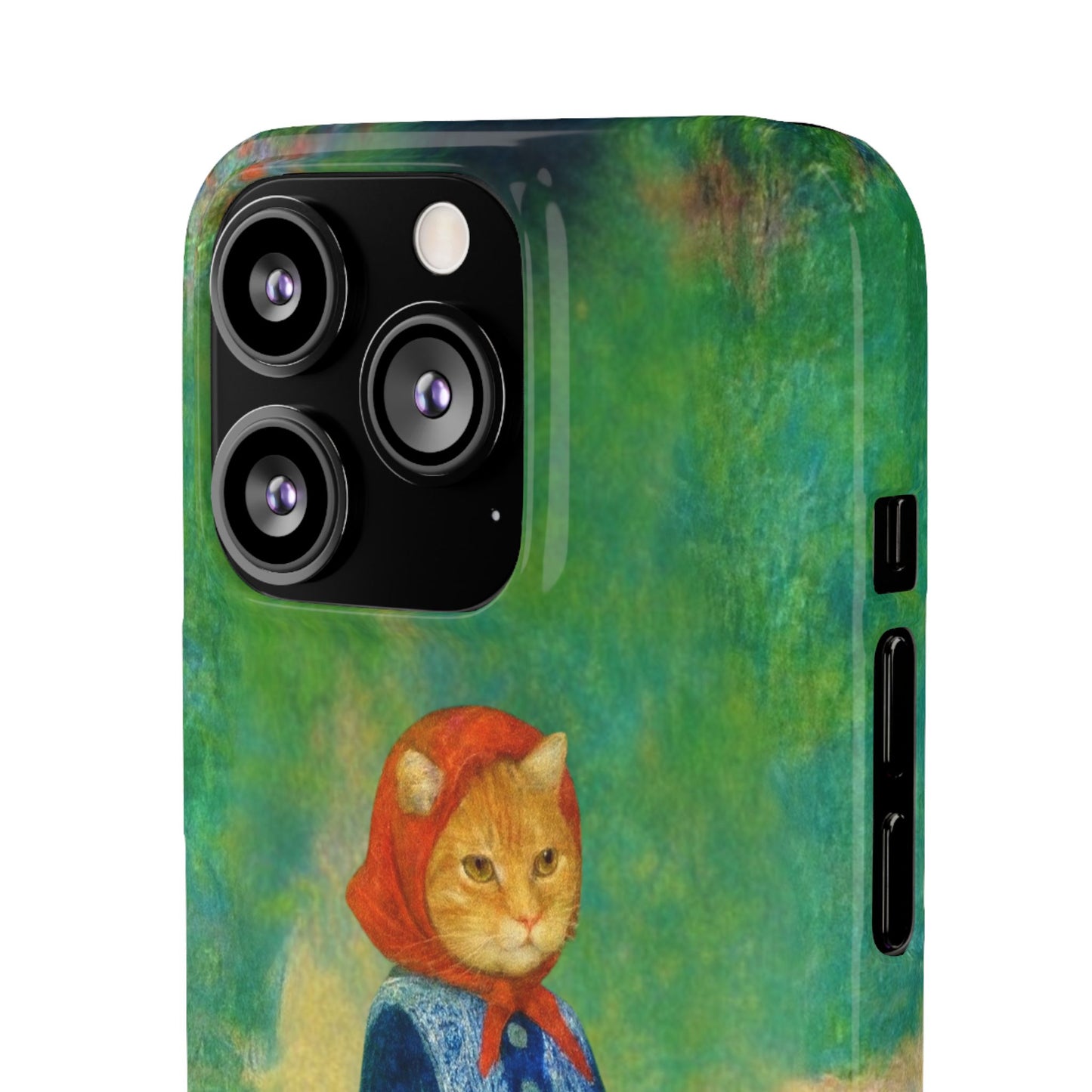 Babushka Cat With a Watering Can x Renoir Funny Art  Slim Phone Case