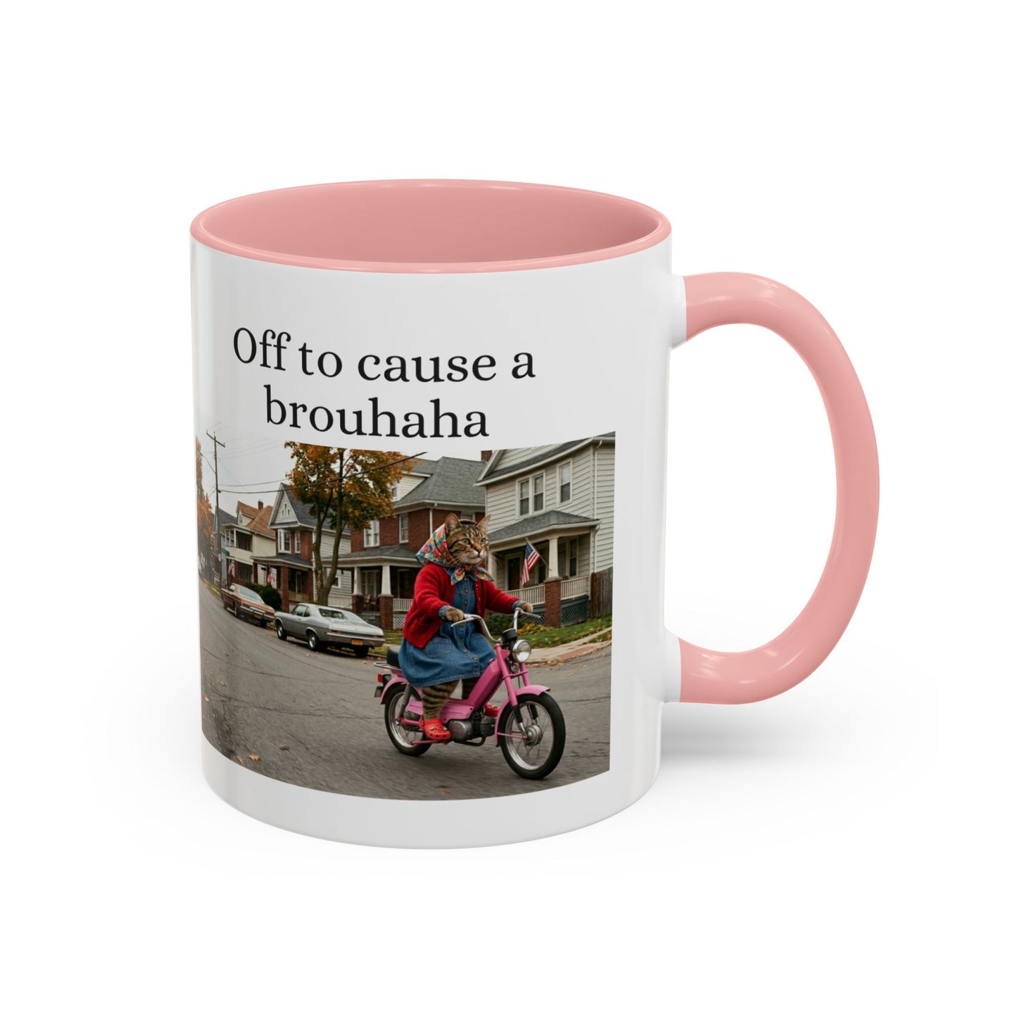 Off to Cause a Brouhaha Accent Coffee Mug (11, 15oz)