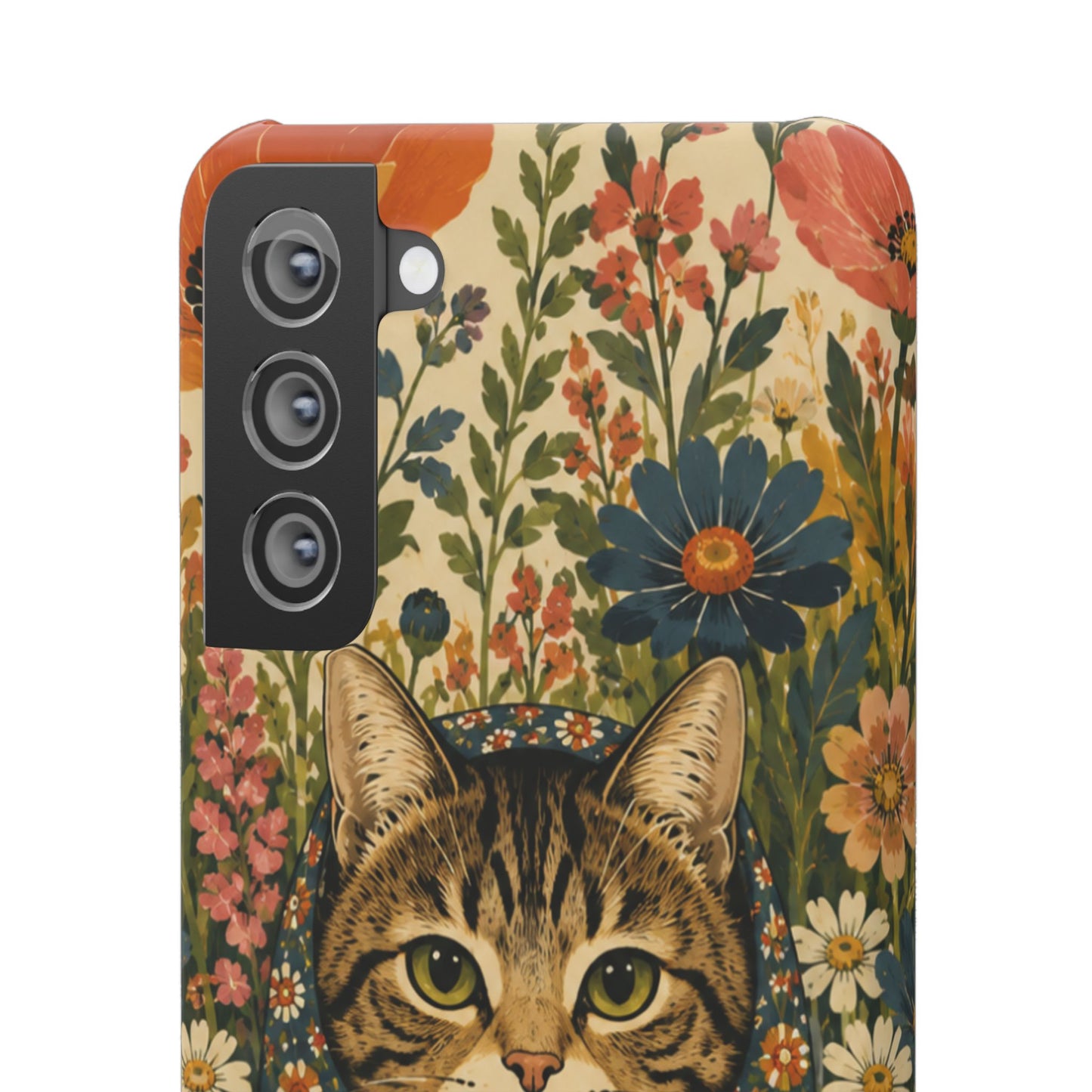 Babushka Cat Peeky Gardens Snap Phone Case