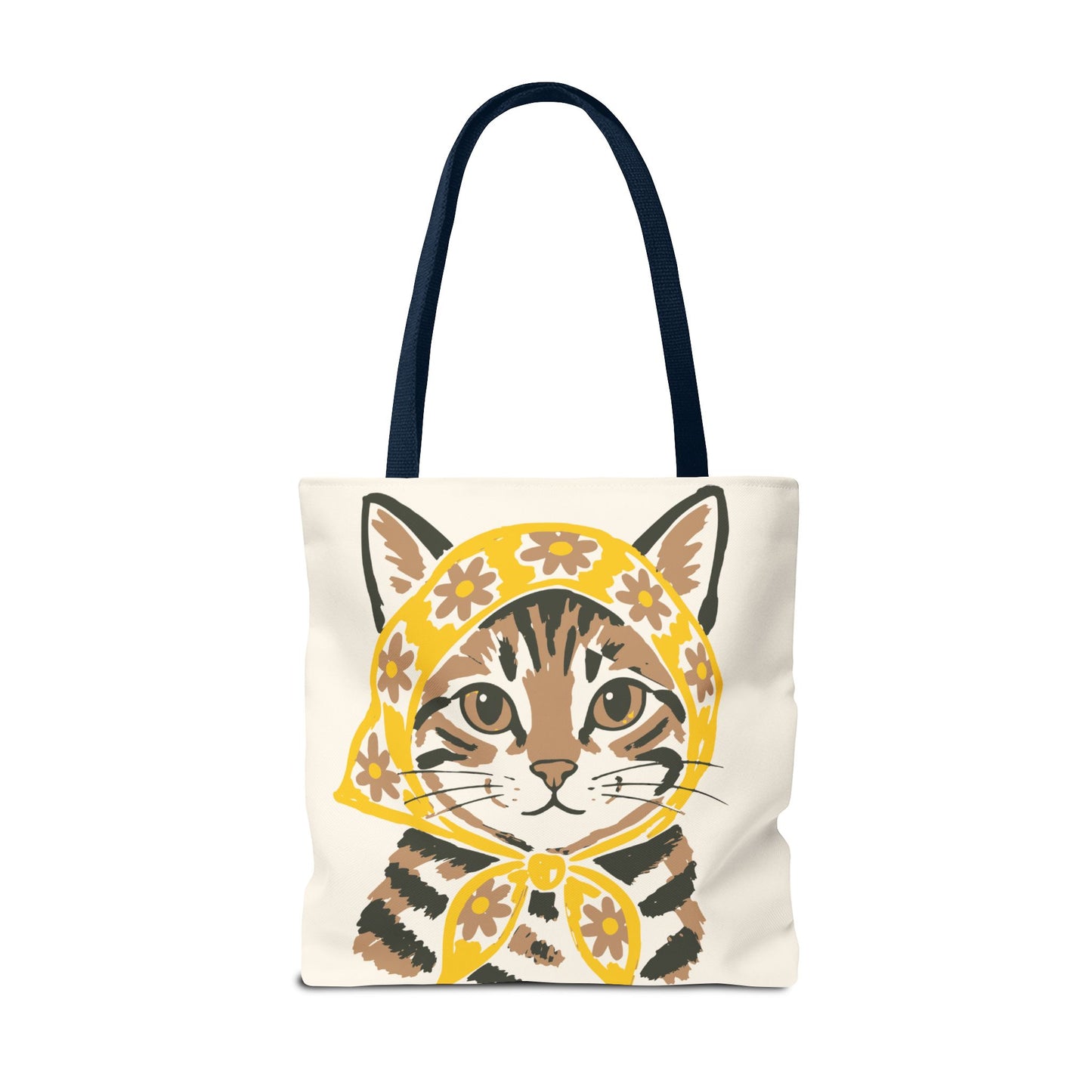 Babushka Cat, Tabby Cat Tote Bag (AOP)