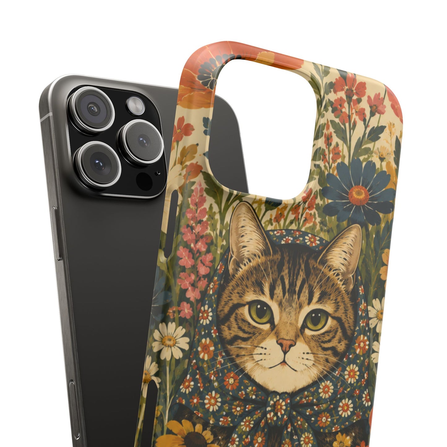 Babushka Cat Peeky Gardens Snap Phone Case