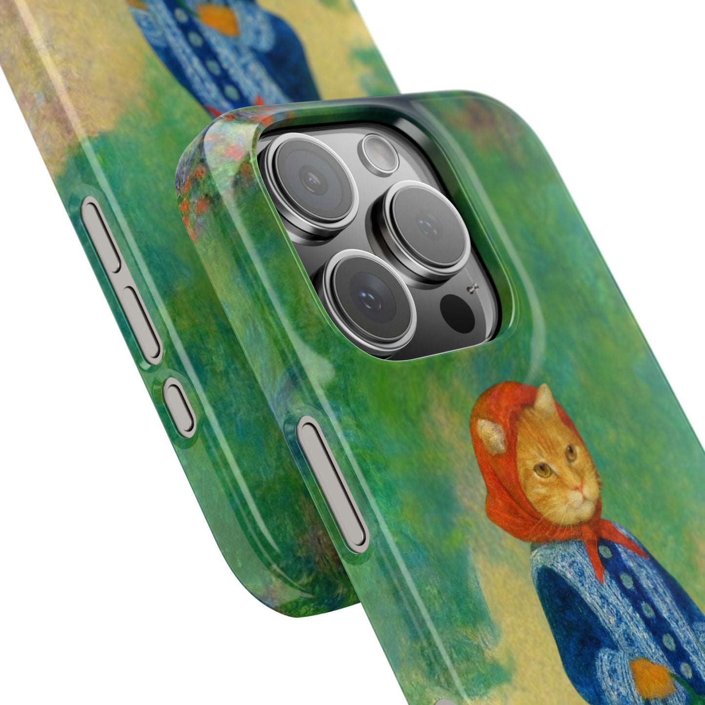 Babushka Cat With a Watering Can x Renoir Funny Art  Slim Phone Case