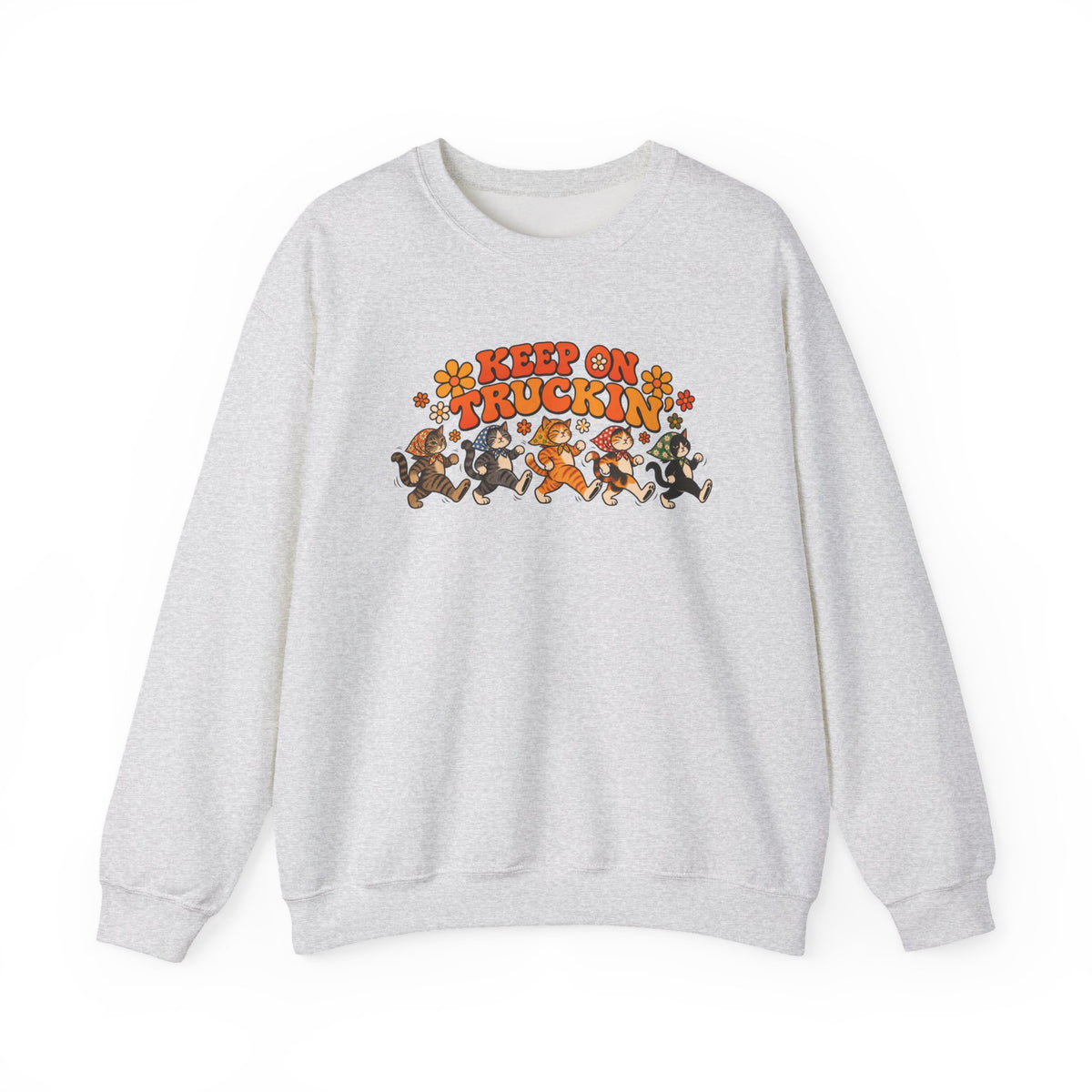 Babushka Cat Keep on Truckin' Unisex Heavy Blend™ Crewneck Sweatshirt