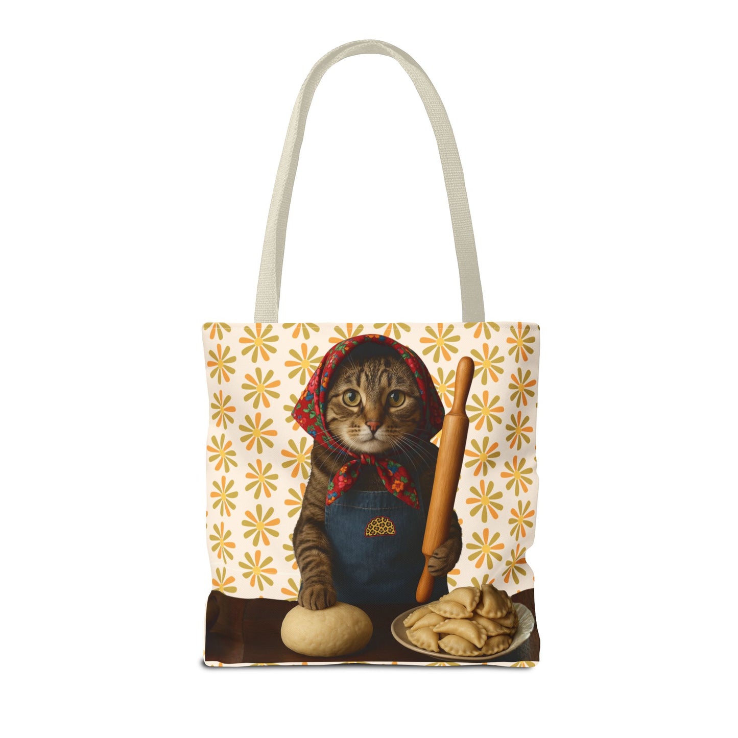 Babushka Cat ™ Adorable Polish Theme Tote Bag (AOP), Pierogi Gifts