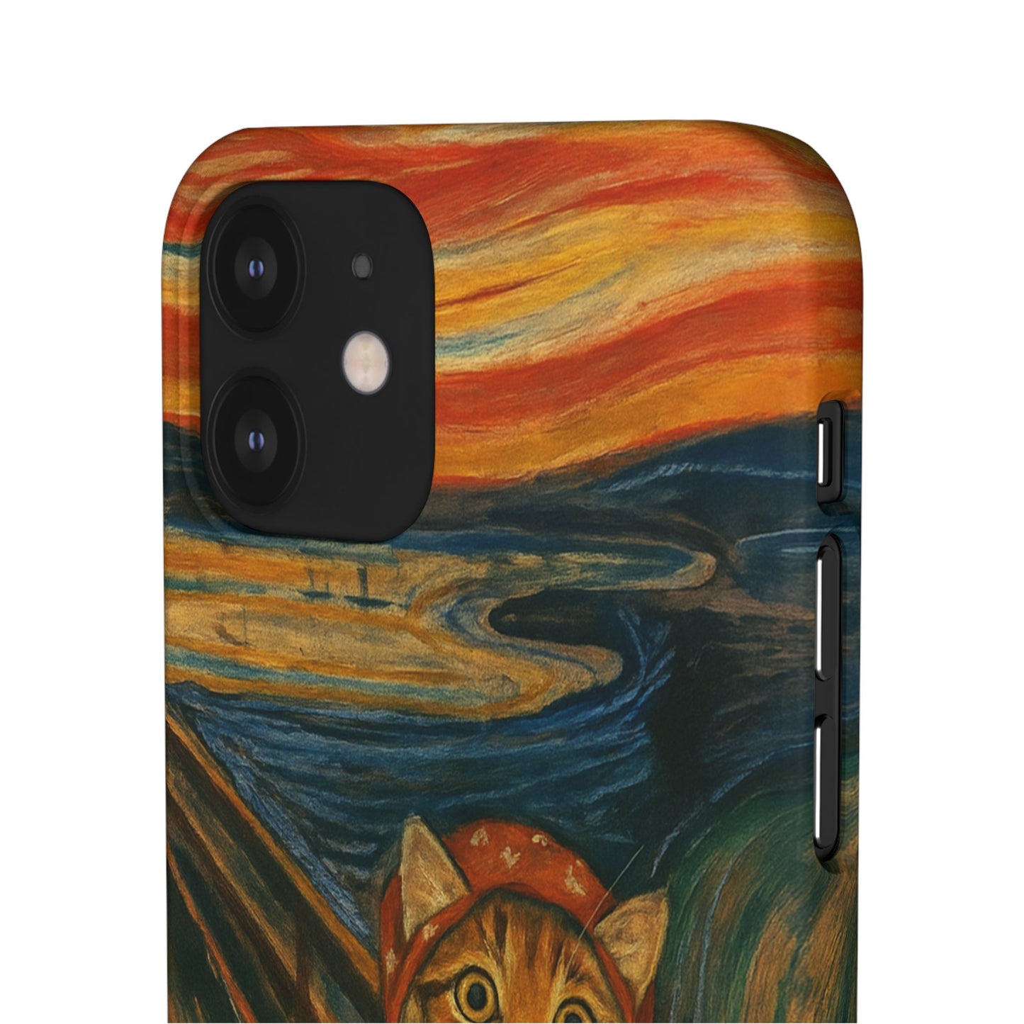 Babushka Cat x Edvard Munch The Scream Parody Art Snap Case