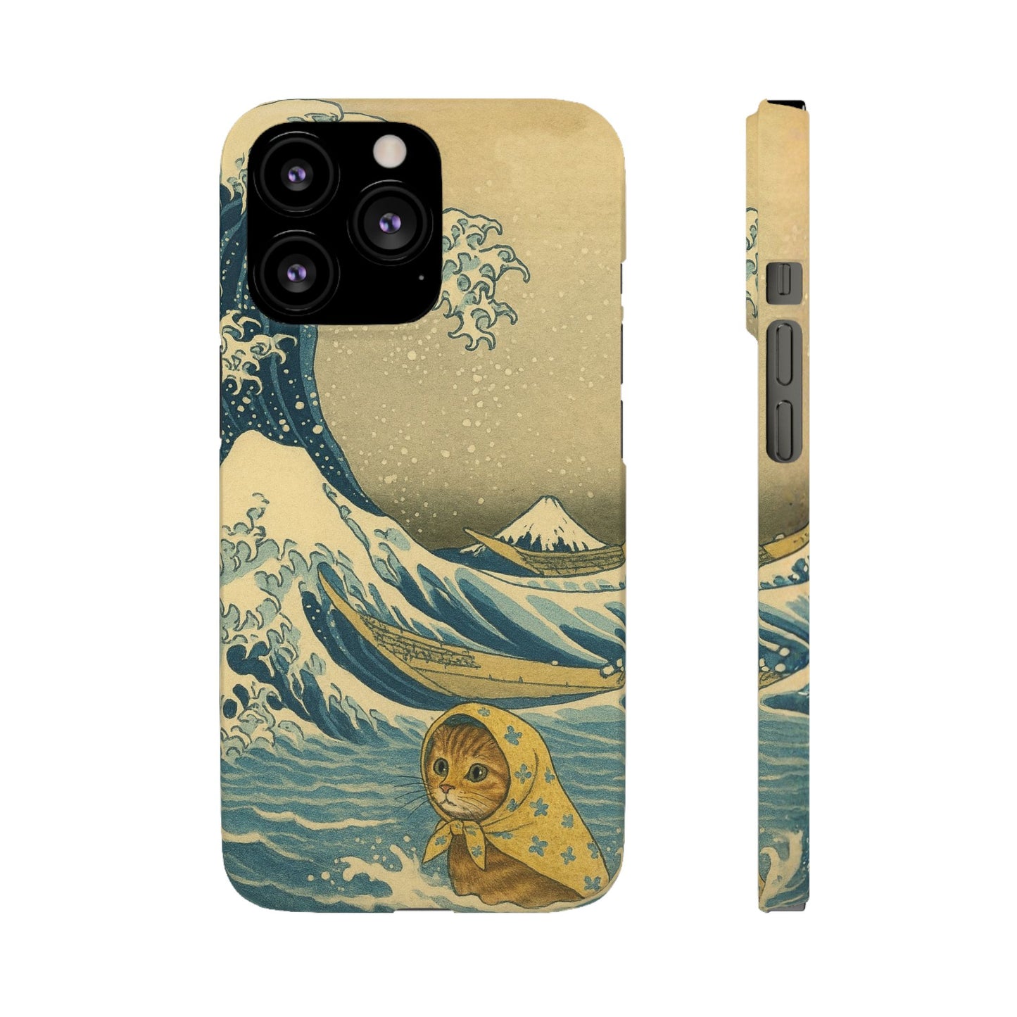 Babushka Cat x  The Great Wave Off Kanagawa Snap Phone Case