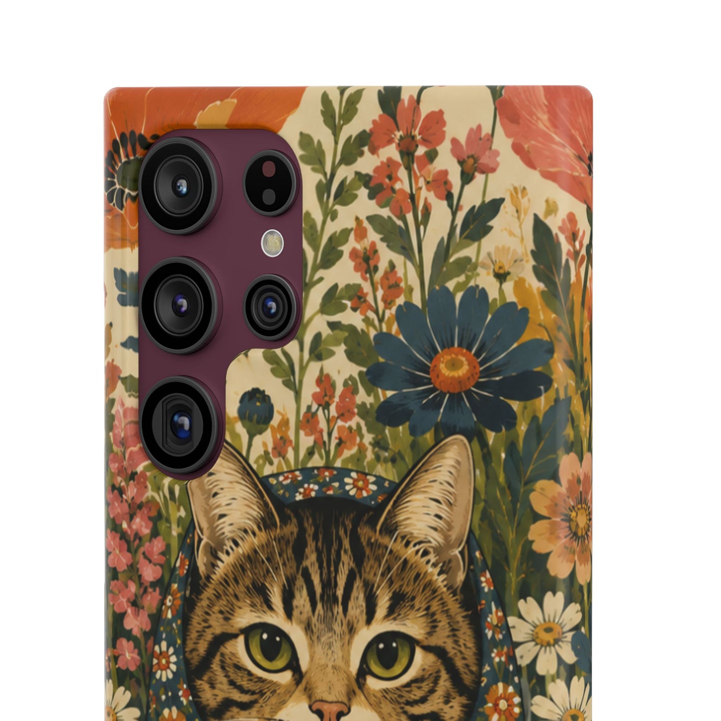 Babushka Cat Peeky Gardens Snap Phone Case