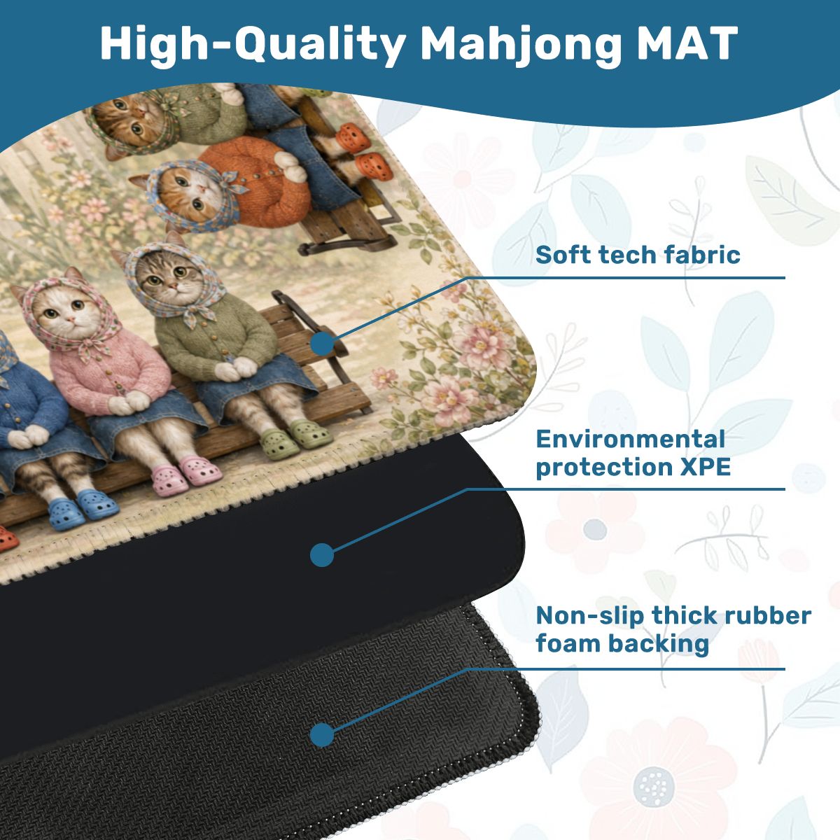 Babushka Cats Mahjong Mat – Park Bench Pretties-Ships Rolled Up