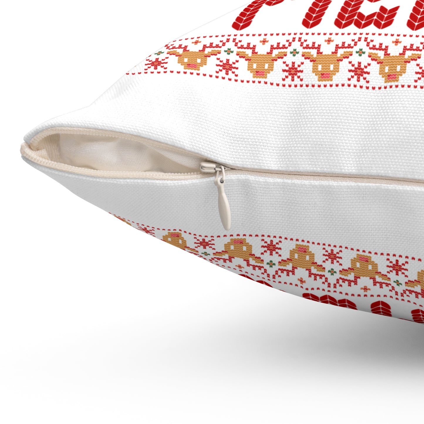 Peace, Joy and Pierogi Polish Theme Holiday Pillow, Polyester Square Pillow