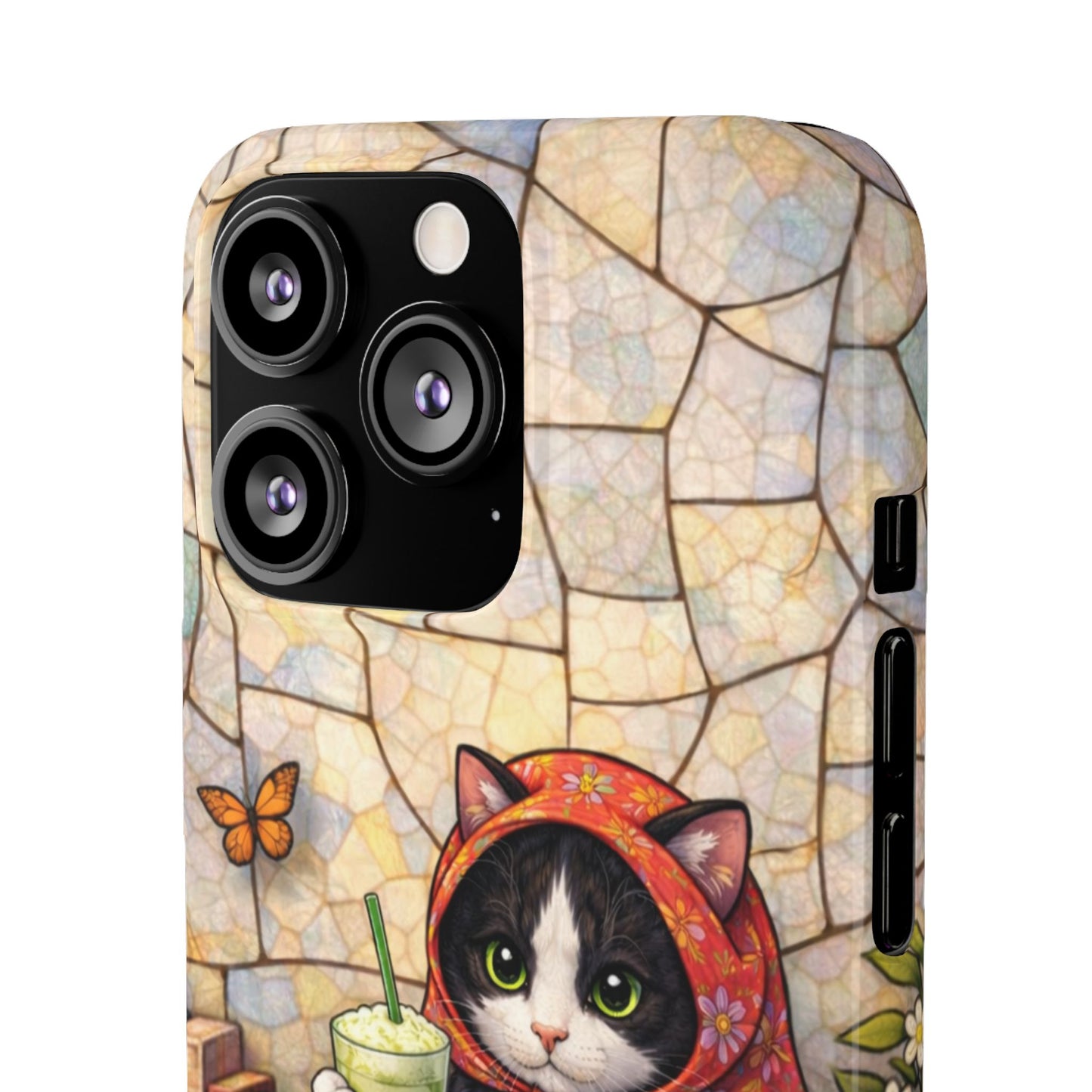 Babushka Cat Reads, Tuxedo Cat Literary Snap Phone Case