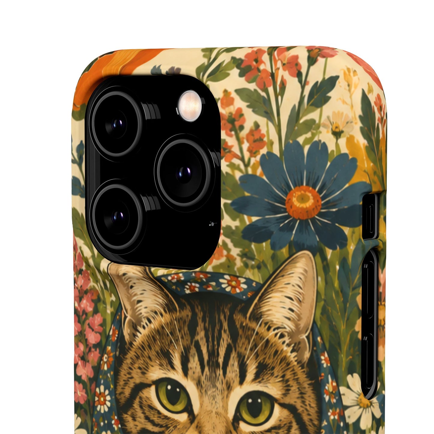 Babushka Cat Peeky Gardens Snap Phone Case