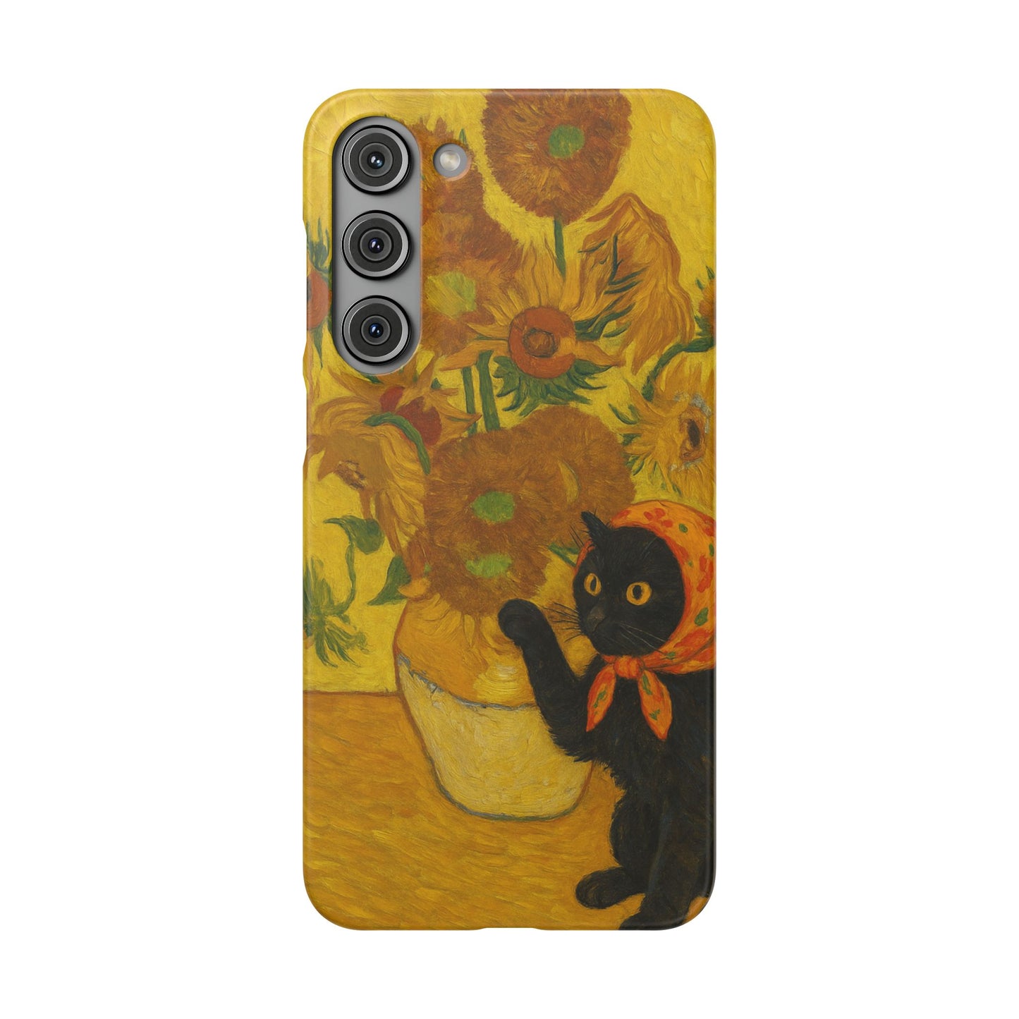 Babushka Cat Van Gogh Sunflowers Snap Phone Case