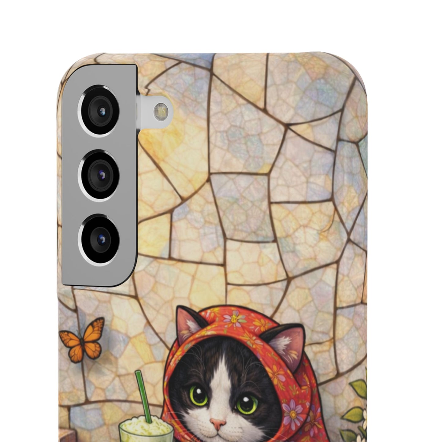 Babushka Cat Reads, Tuxedo Cat Literary Snap Phone Case