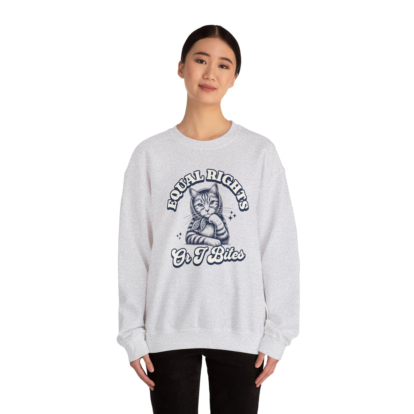 Feminist Babushka Cat Crewneck Sweatshirt