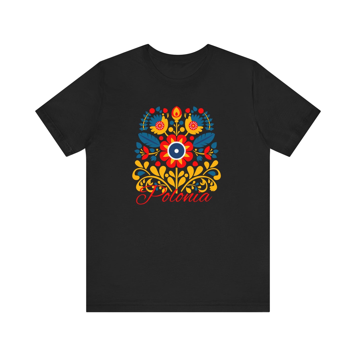 Polish Folk Art Wycinanki Design Unisex Jersey Short Sleeve Tee