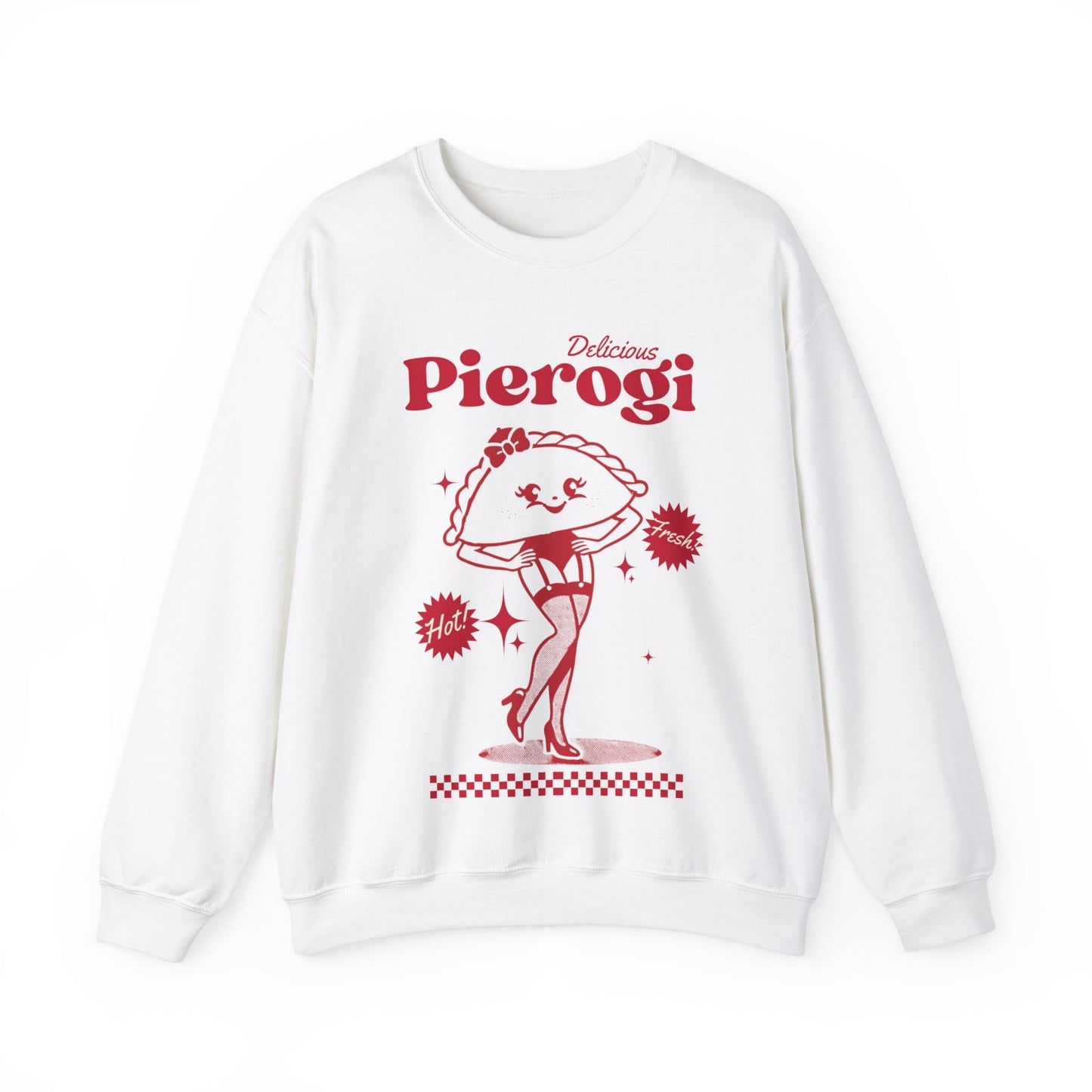 Pierogi Retro Polish, Kitschy, Unisex Heavy Blend™ Crewneck Sweatshirt for Polish Pride Polish Festivals