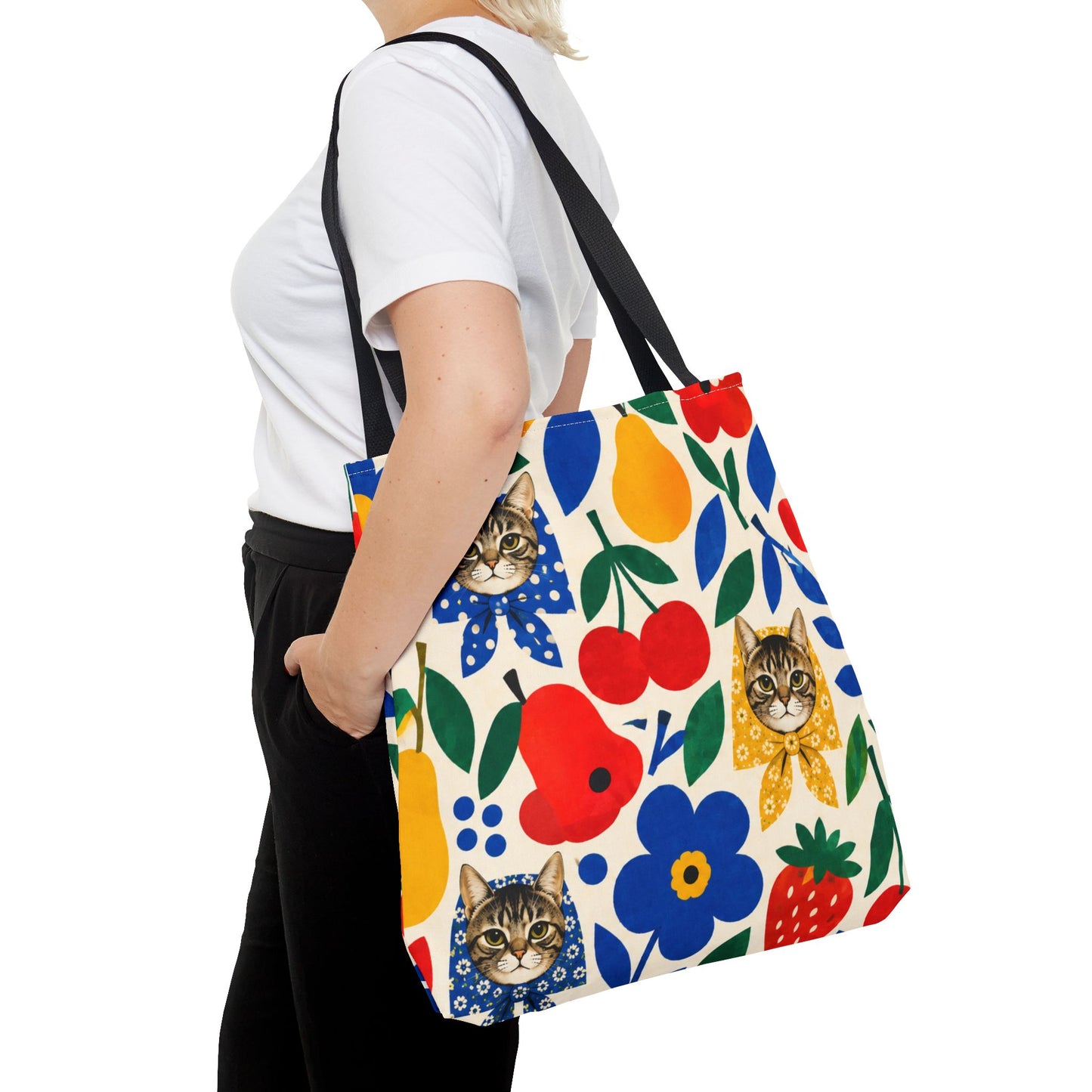 Babushka Cat Fruity Fun Reusable Tote