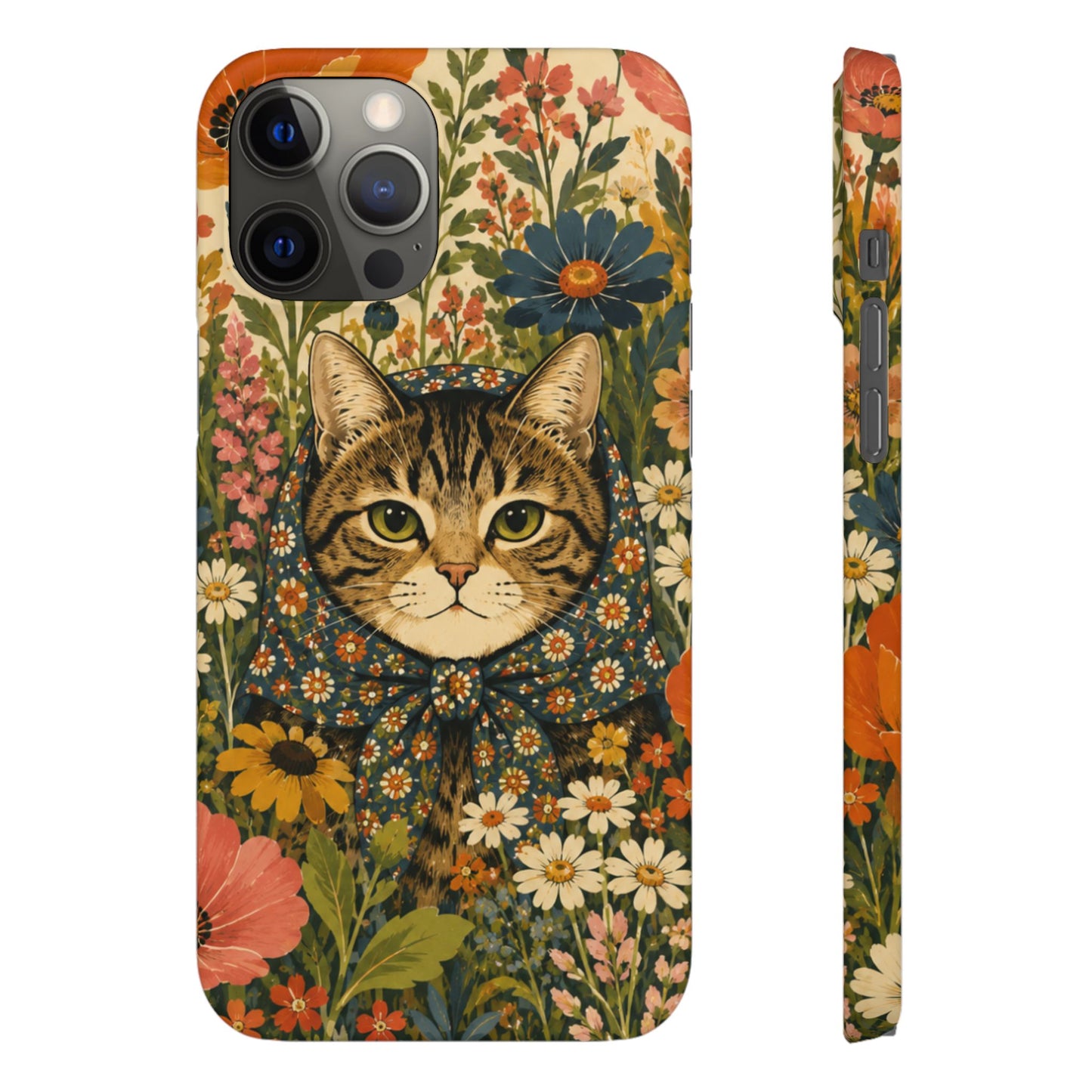 Babushka Cat Peeky Gardens Snap Phone Case
