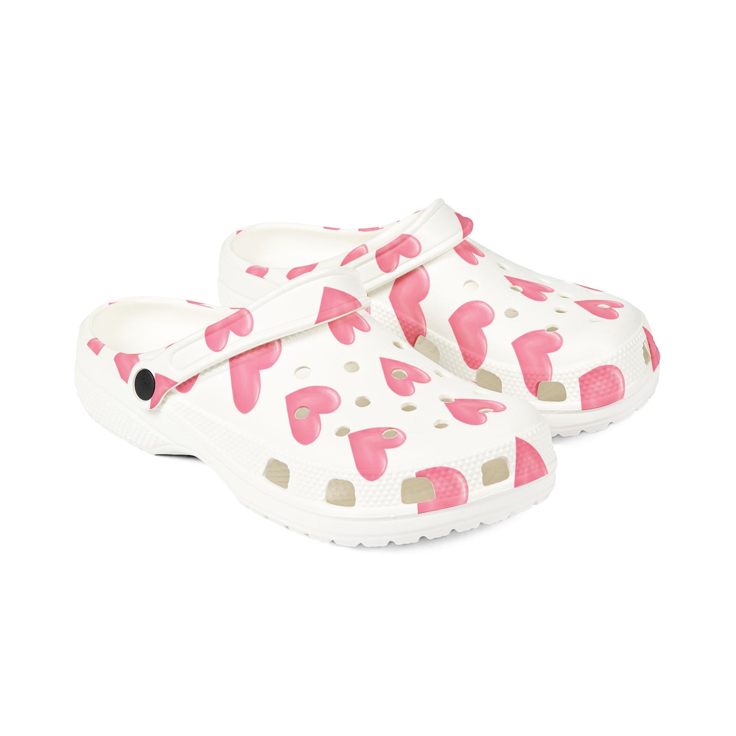 Pink Hearts Granny Gliders EVA Foam Rubber Shoes