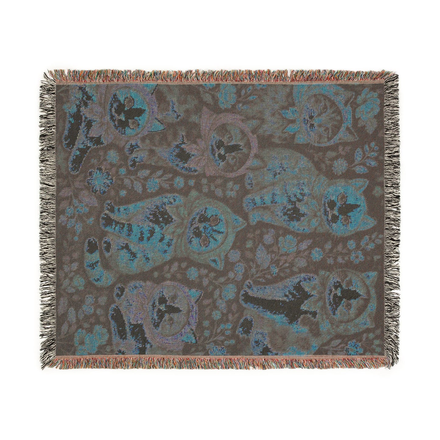 Babushka Cat Blanket, Throw Blanket, Unique Heirloom Gift
