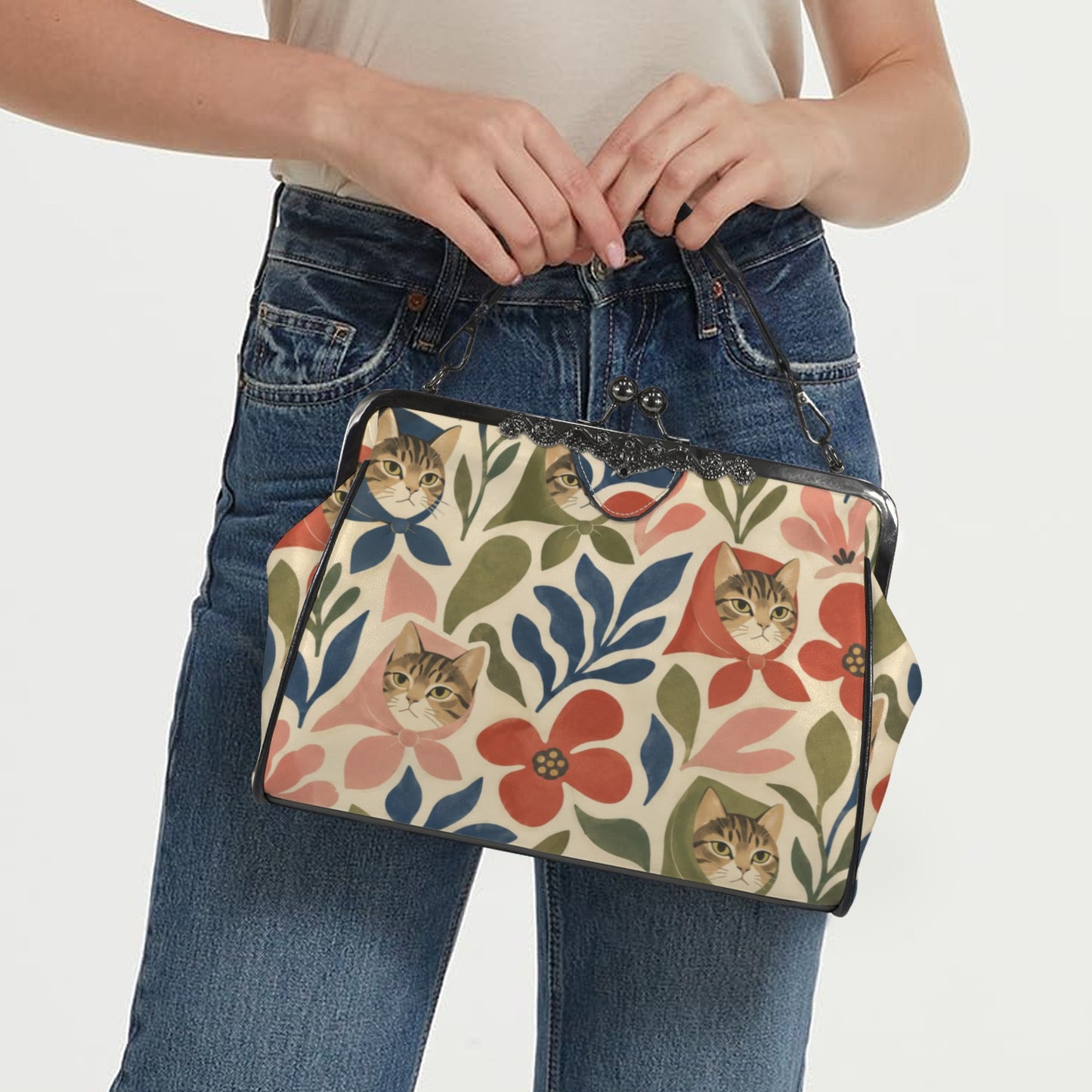 Babushka Matisse-ish VIntage Style Kisslock Purse