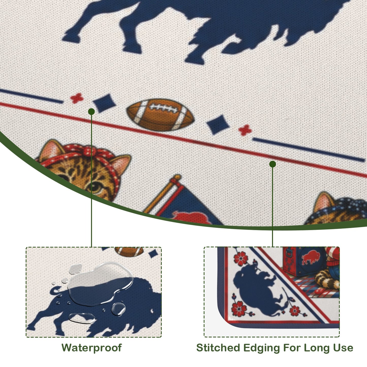 Buffalo Cats Mahjong Game Mat