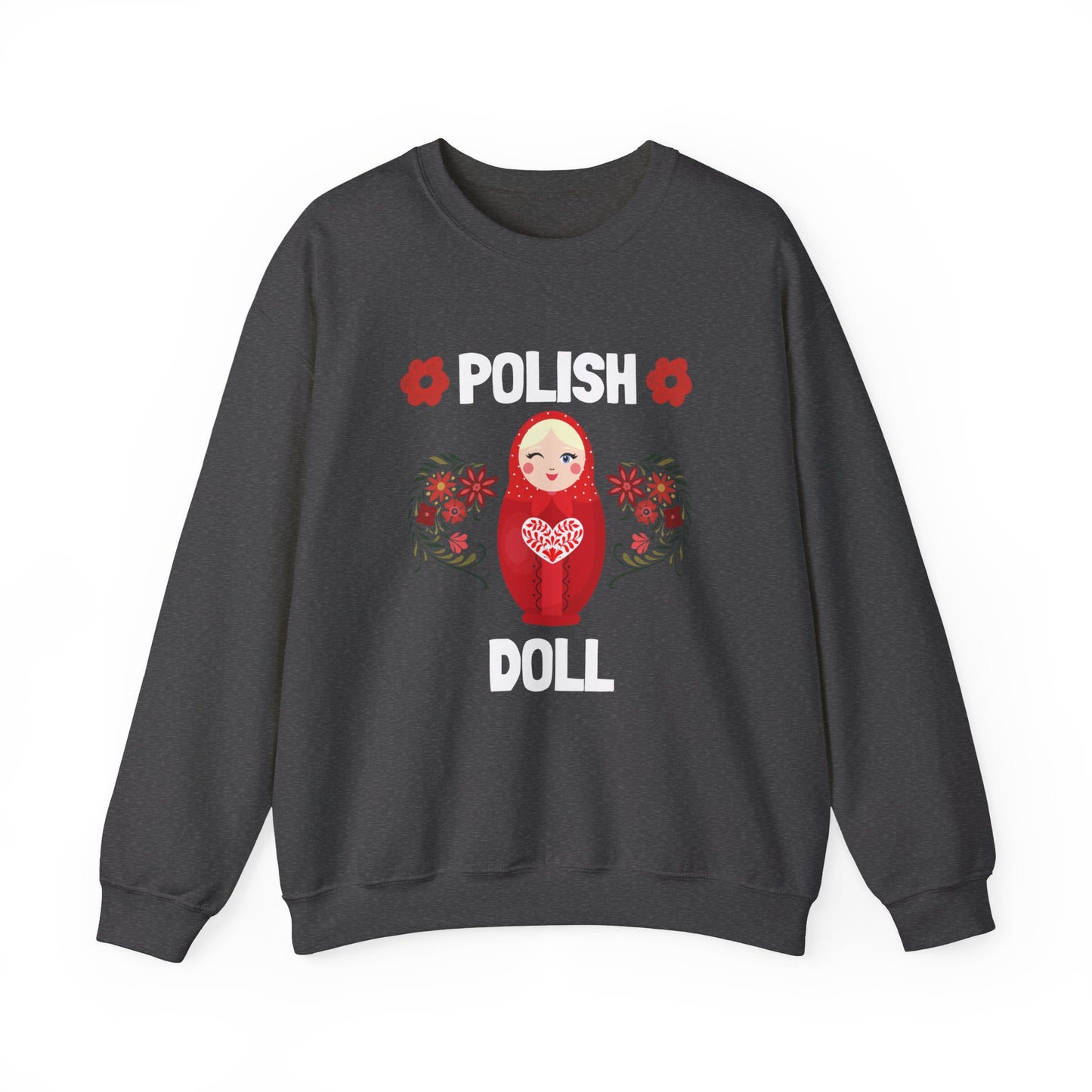 Polish Babushka Doll Polish Girl Adorable Matryoshka Doll Crewneck Unisex Sweatshirt Polish Gift, Polish Culture