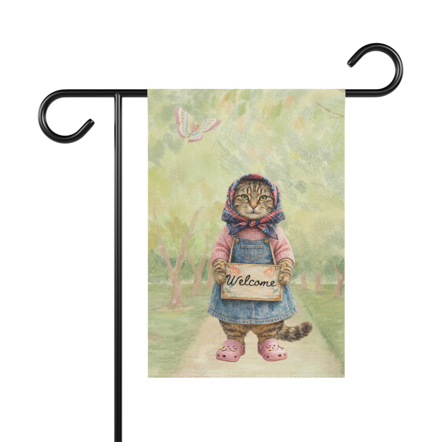 Babushka Cat Garden Flag (No Pole)