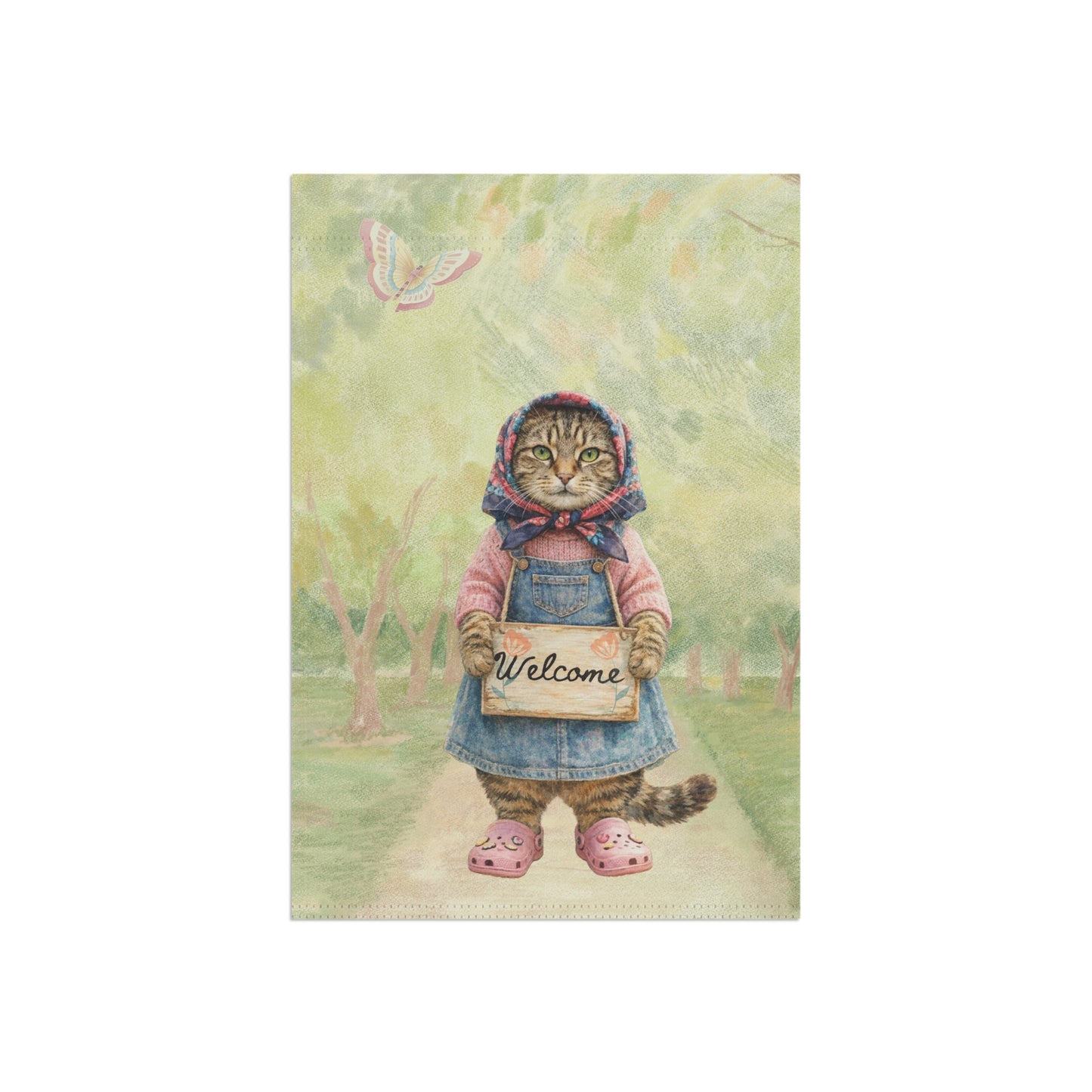 Babushka Cat Garden Flag (No Pole)