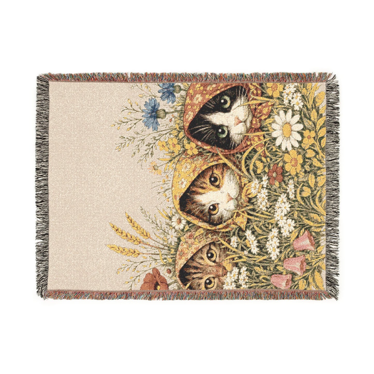 Babushka Cats Blanket, Throw Blanket, Unique Heirloom Gift