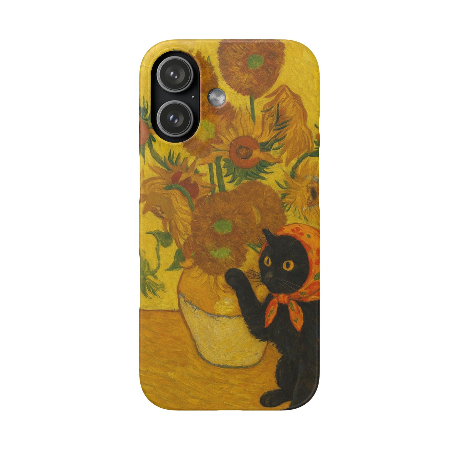 Babushka Cat Van Gogh Sunflowers Snap Phone Case
