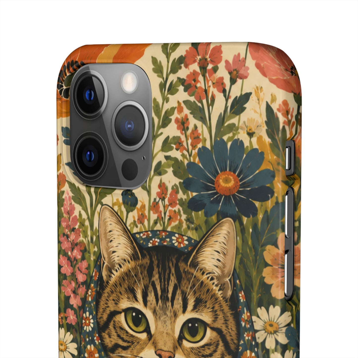 Babushka Cat Peeky Gardens Snap Phone Case