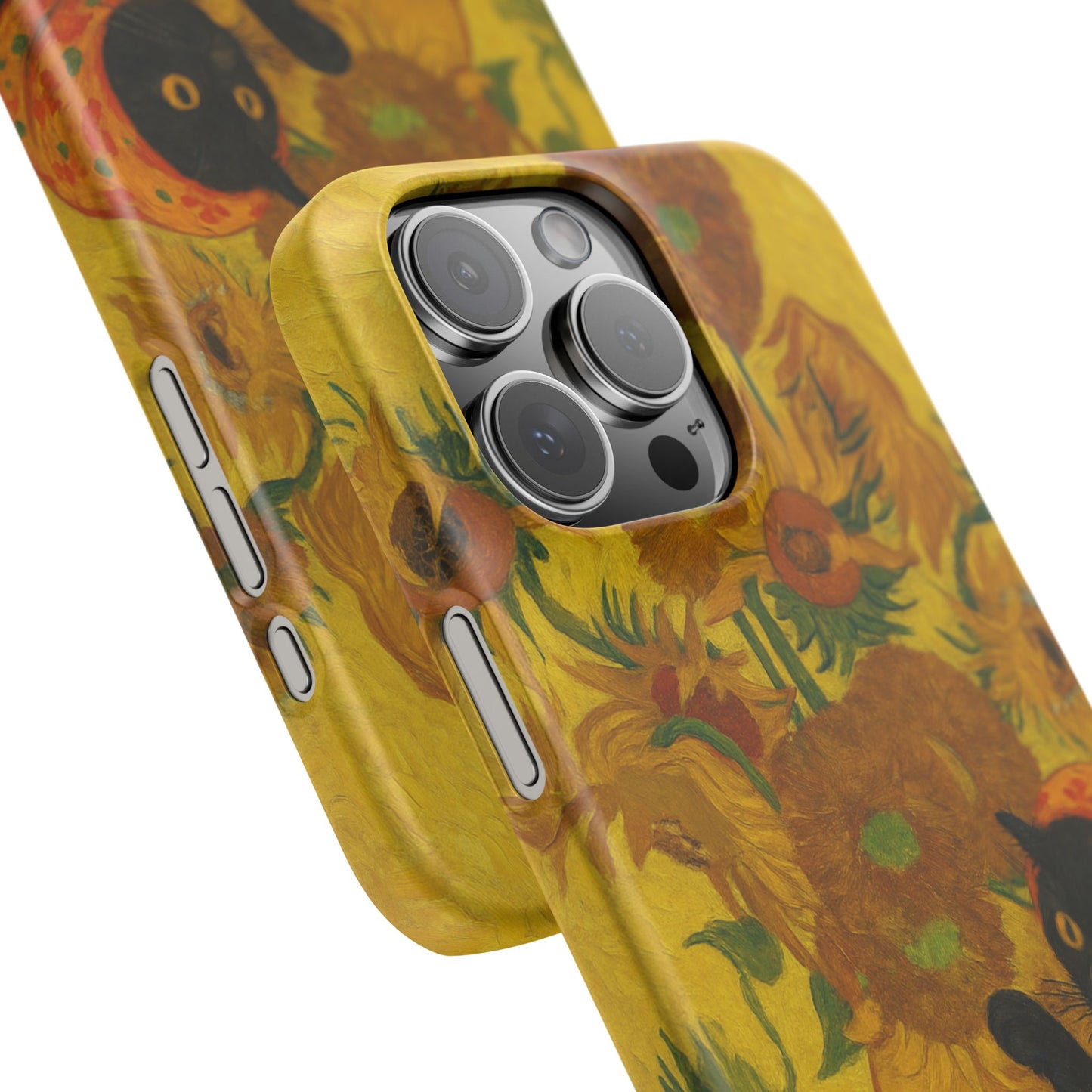 Babushka Cat Van Gogh Sunflowers Snap Phone Case