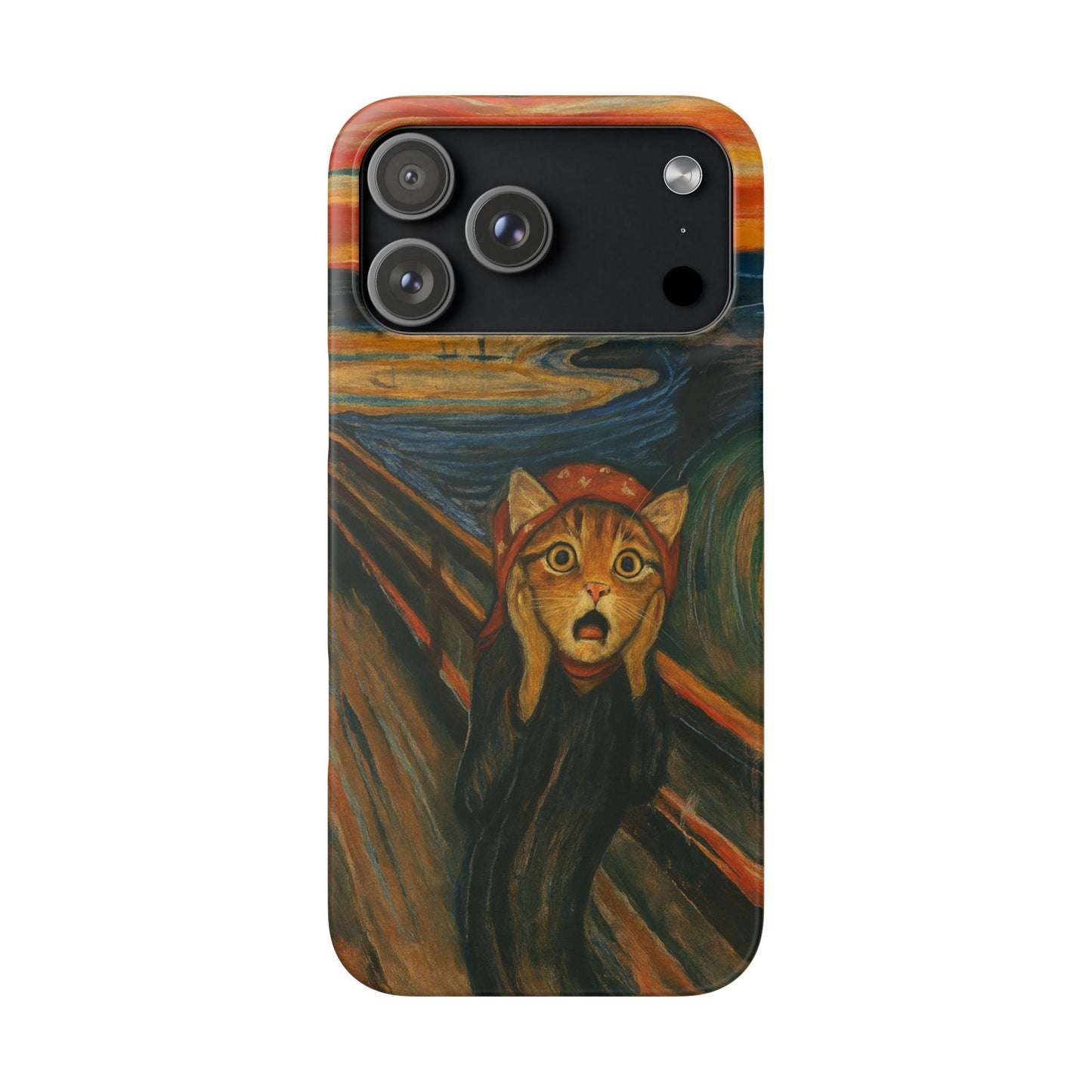 Babushka Cat x Edvard Munch The Scream Parody Art Snap Case