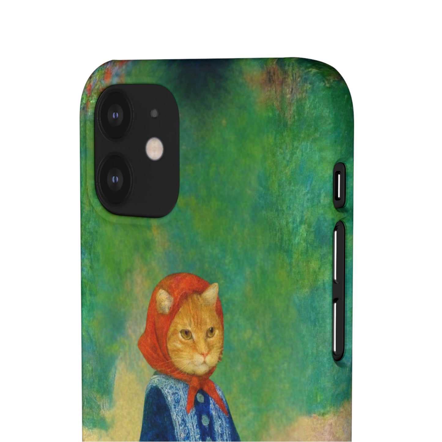 Babushka Cat With a Watering Can x Renoir Funny Art  Slim Phone Case