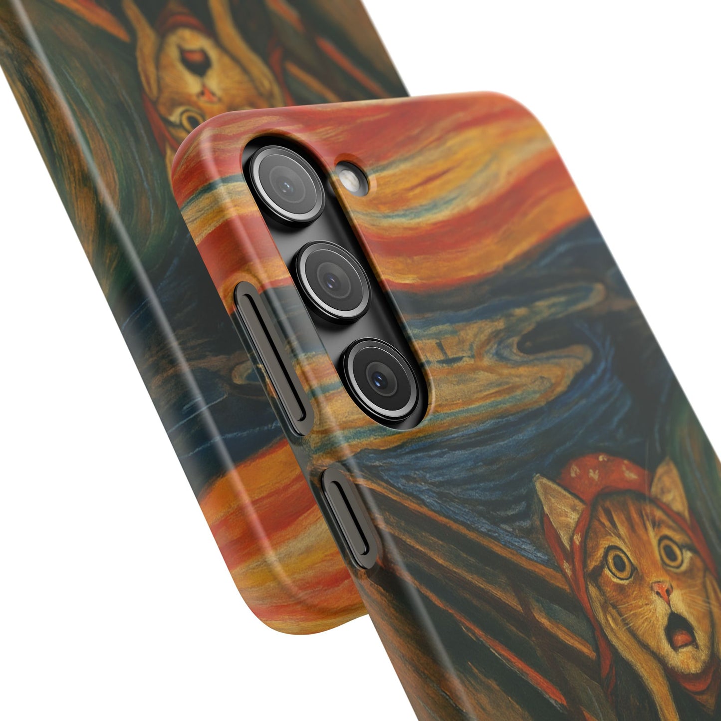 Babushka Cat x Edvard Munch The Scream Parody Art Snap Case