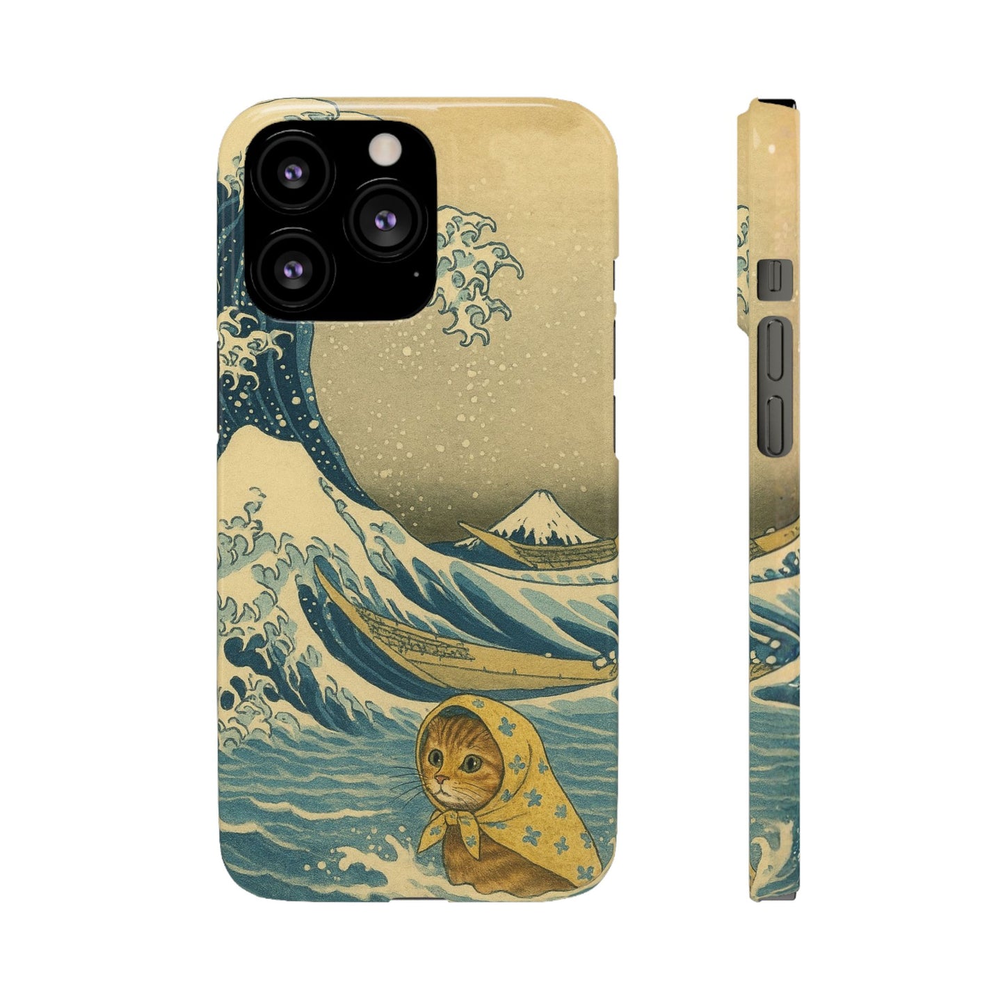 Babushka Cat x  The Great Wave Off Kanagawa Snap Phone Case