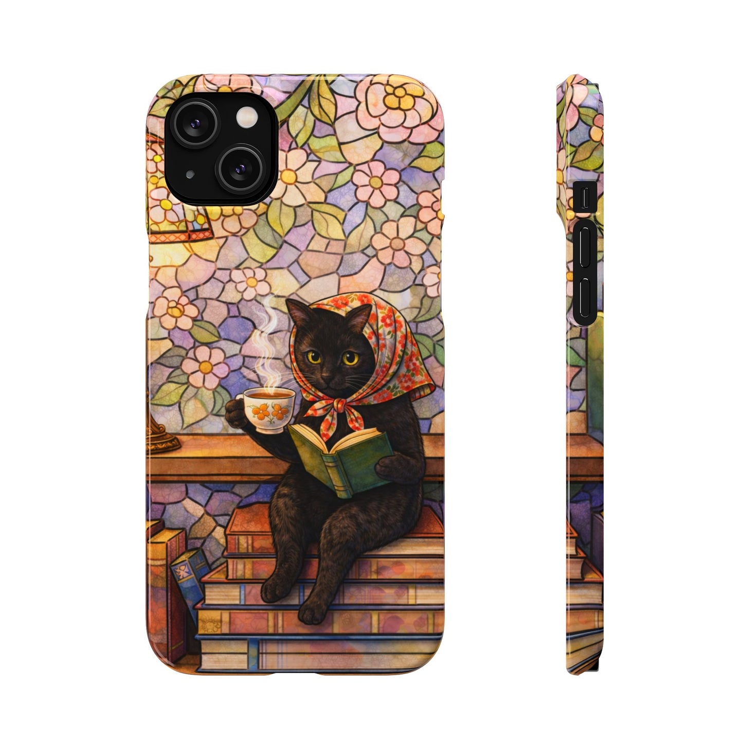 Babushka Cat Reads Artistic Literary Snap Phone Cases